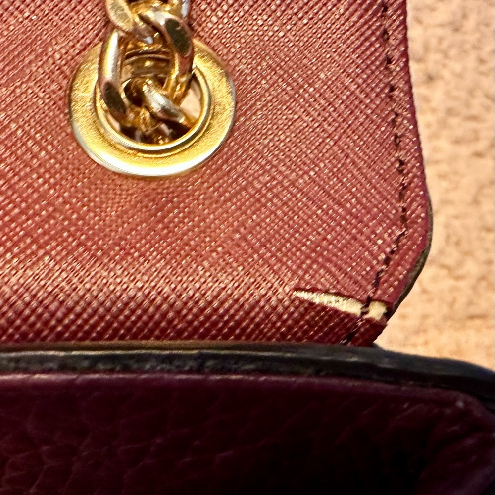 Vintage Michael Kors Maroon Leather Crossbody Bag - Picture 5 of 5